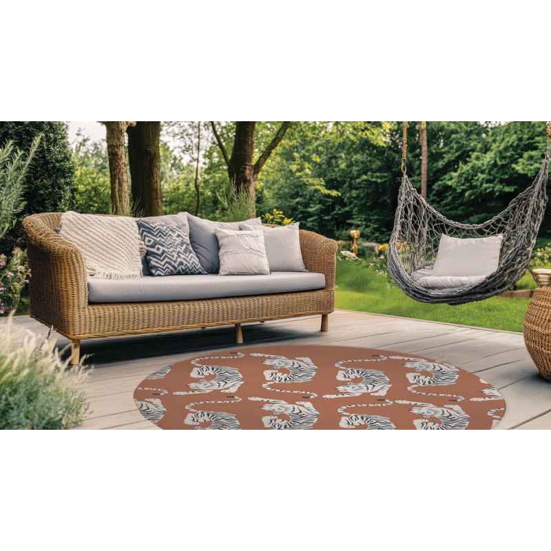 Tapis d'extérieur Hey Tiger, Rond 5 pi