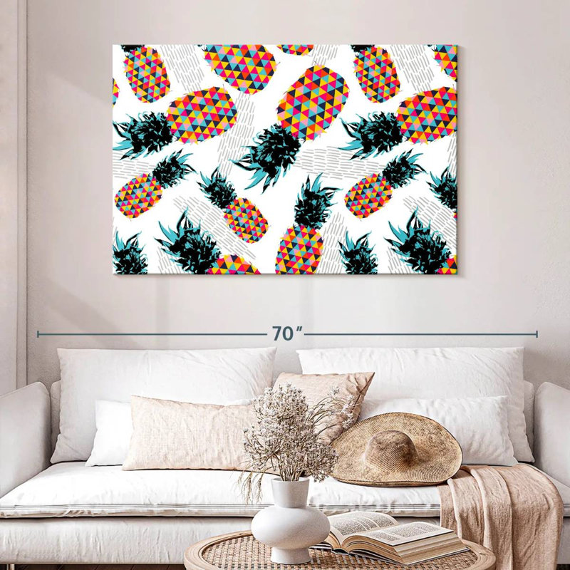 Yarlin Vibrant Pineapple Pattern, 32" H x 48" W