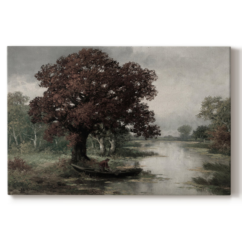 Paysage rétro - CCCLV, H 19 po x l 28 po x P 1,5 po, Toile tendue