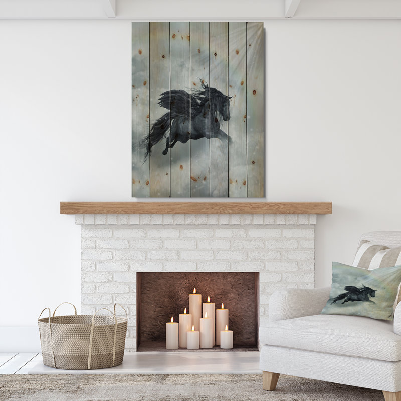 «Pegasus in the Heaven», impression, H 40 po x l 30 po x P 1,5 po, Bois