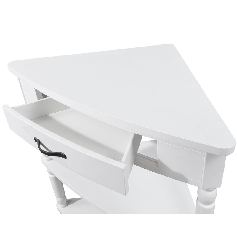 Petite table de coin 33,8 po, Blanc lait