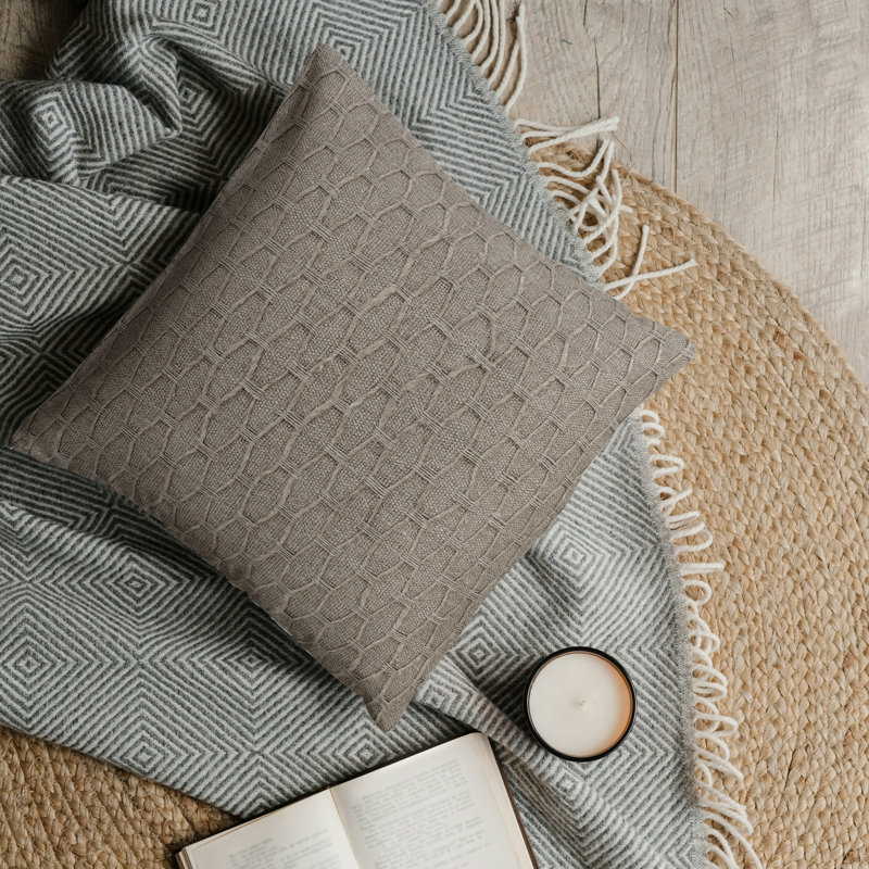 Pure Line Natural Weave Feather Down Fill Pillow Cover & Insert