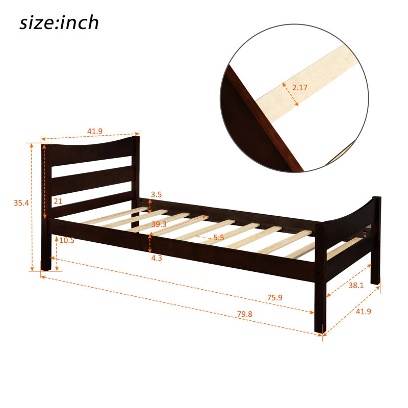 Menachem Solid Wood Standard Bed, Espresso