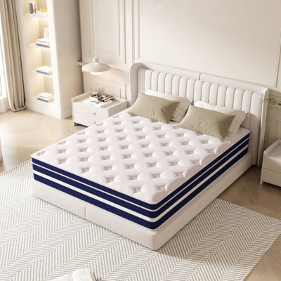 Huynh Sleep Memory Foam Hybrid Mattress In A Box With Individual Pocket Spring For Pressure Certipur-US,100 Nights Trial