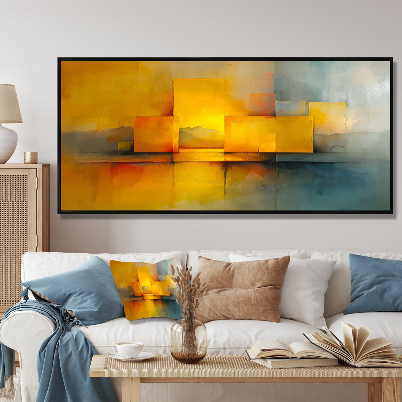 «Wendland Geometric Pulse», art optique IV - minimalisme, art mural, H 28 po x l 60 po, Impression encadrée flottante
