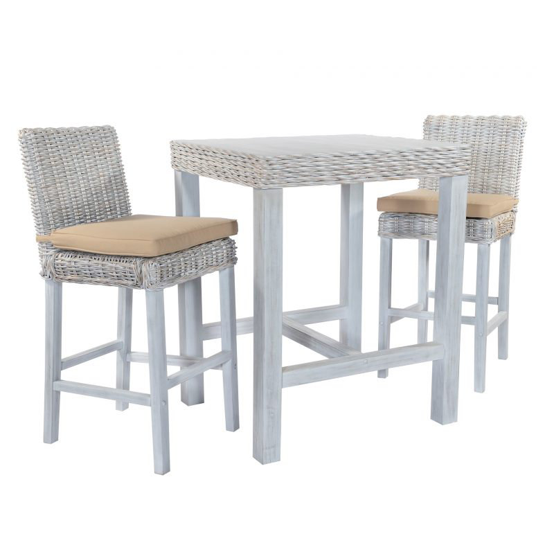 Aliyaha Rattan Bar Table - Whitewash