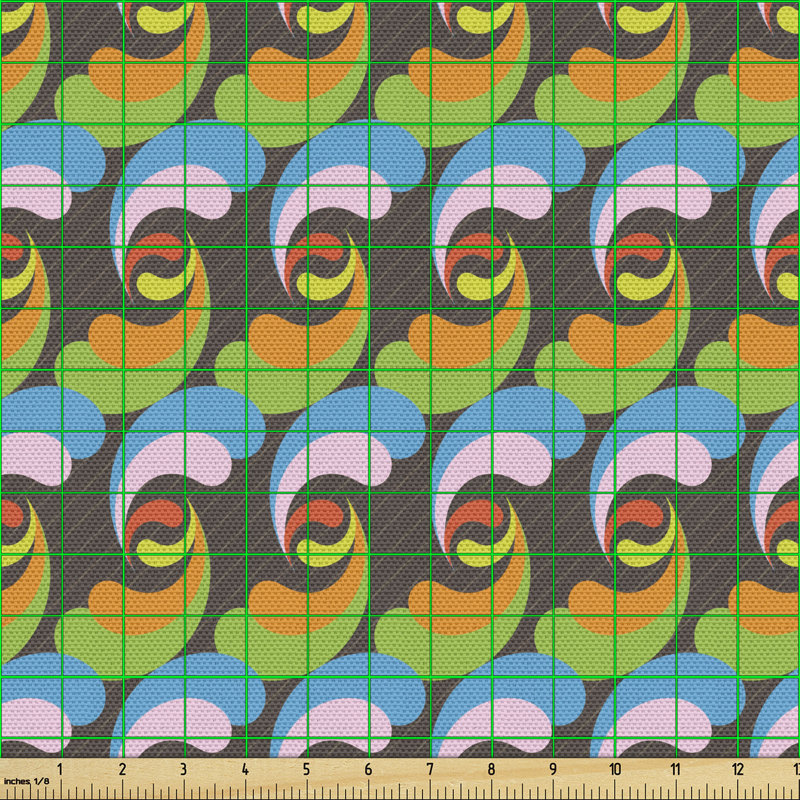 Chesten Colourful Rhythmic Motif on Diagonal Lines Multi-Purpose Fabric