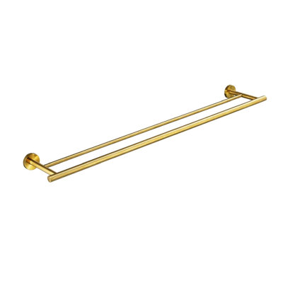 Barre à serviettes moderne en or brossé de 23,6 po - fixation murale en acier inoxydable, idéale pour la salle de bain, la chambre à coucher, la buanderie et la cuisine