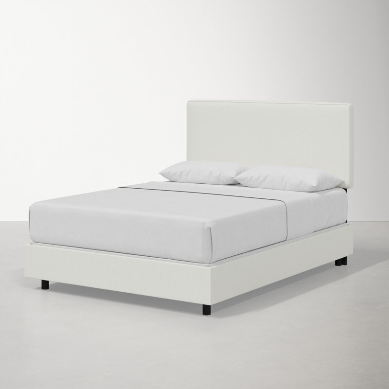 Marquise Upholstered Standard Bed, Twin, Zuma White Textured Linen