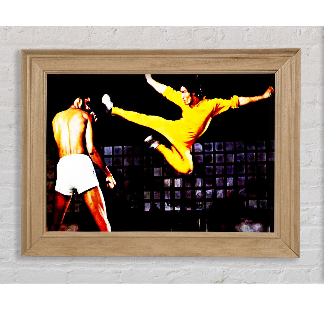 Bruce Lee Flying Kick - Einzelner Bilderrahmen Kunstdrucke