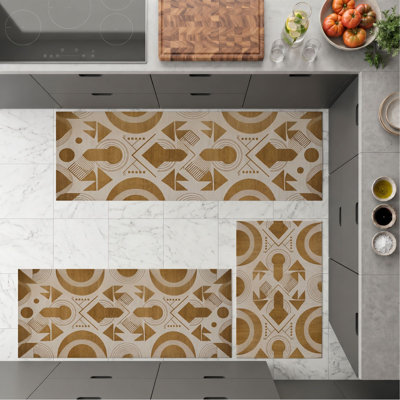 Tapis de cuisine géométriques lavables antidérapants