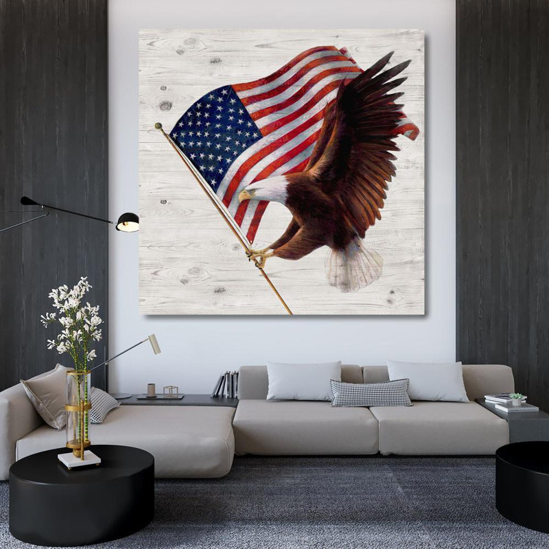 Ophelia & Co., Manning, Ruane, art sur toile tendue sous le titre: Aigle patriotique, H 36 po x l 36 po