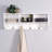 White Entryway Coat Rack With 4 Hooks And Practical Wooden Storage Shelf Wall Mounted Solid