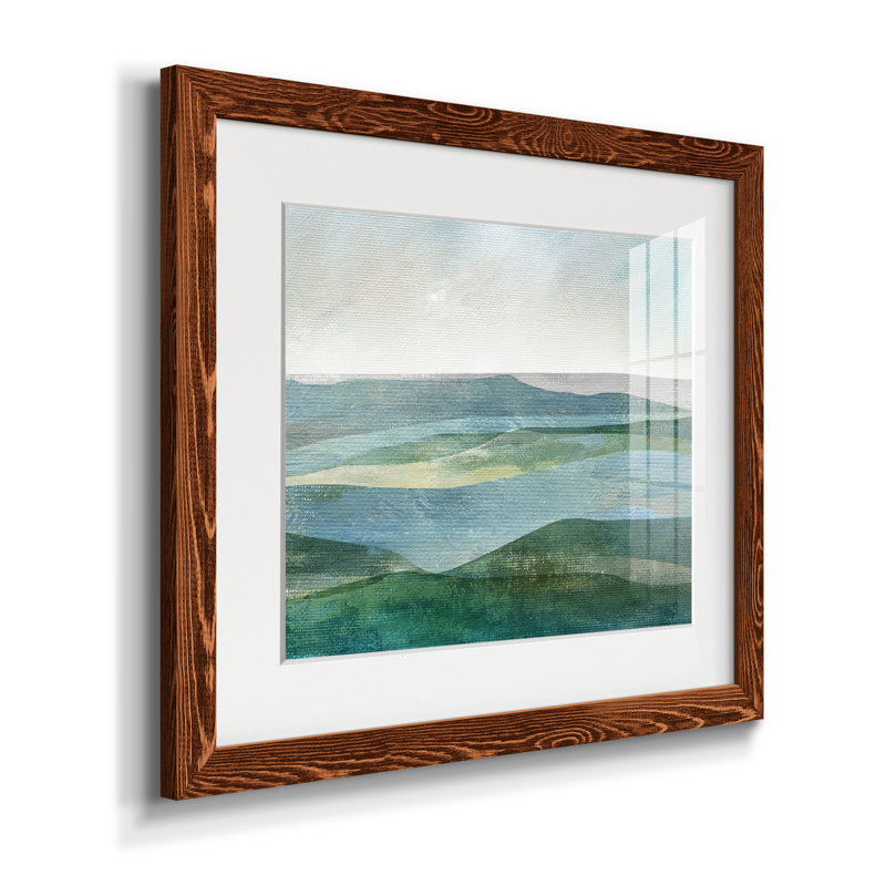 River Valley - Ensemble de 2 peintures sur papier encadrées, Papier avec cadre érable, H 20 po x l 34 po x P 1,5 po