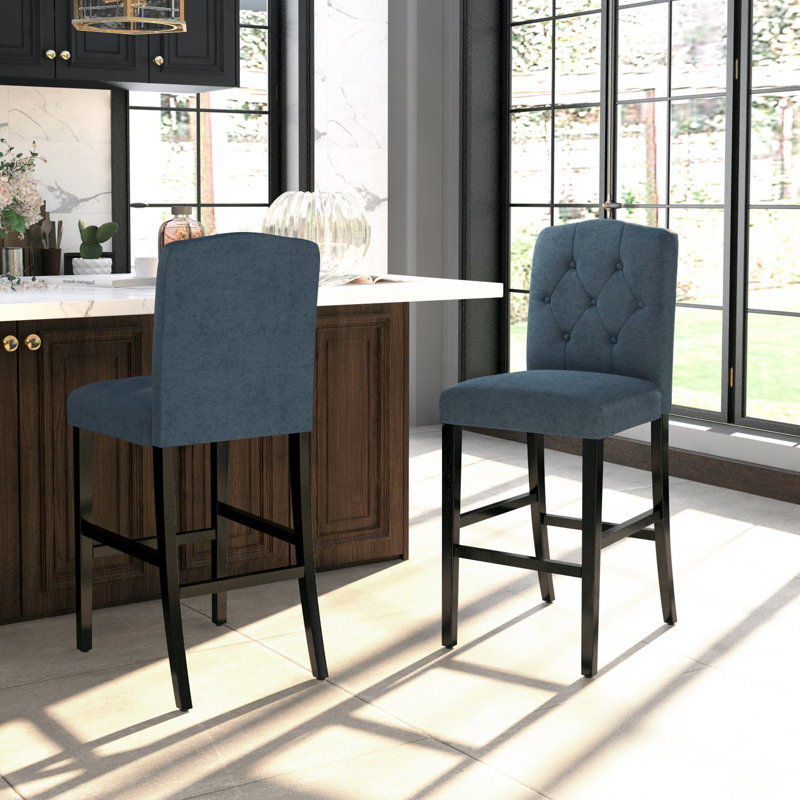 Tabouret de bar 30,7 po Arduino, Bleu marine, Noir