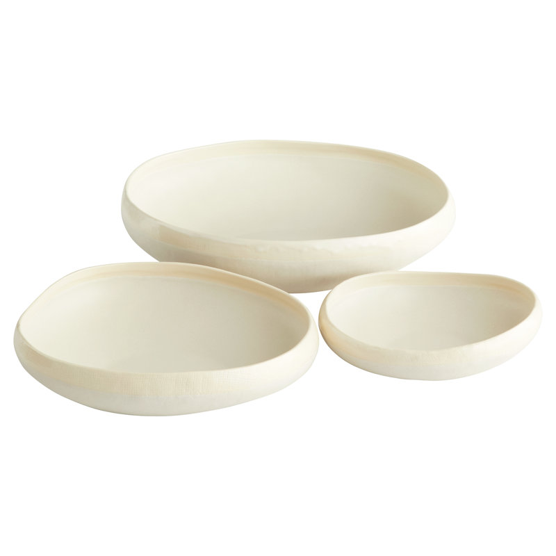 Elon Ceramic / Porcelain Decorative Bowl, 3.5" H x 13.5" W x 13.25" D