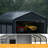 20 Ft. W x 20 Ft. D Heavy-Duty Metal Carport with Galvanized Roof & Fabric Walls, Solar Light, All-Weather Shelter Rated 35psf Snow - Gray-122760497