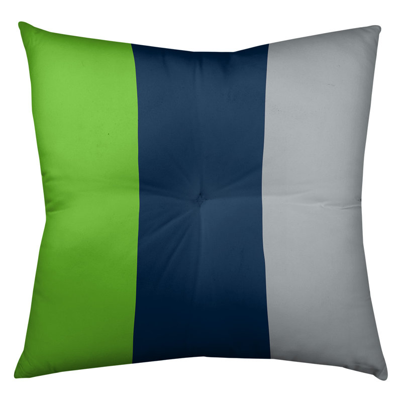  Tufted Floor Pillow, 30" x 30", Gray Side/Blue Mid