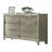 Contemporary Silver 1Pc Dresser Acrylic Handles Embossed Panels English Dovetails 6-Drawers Dresser