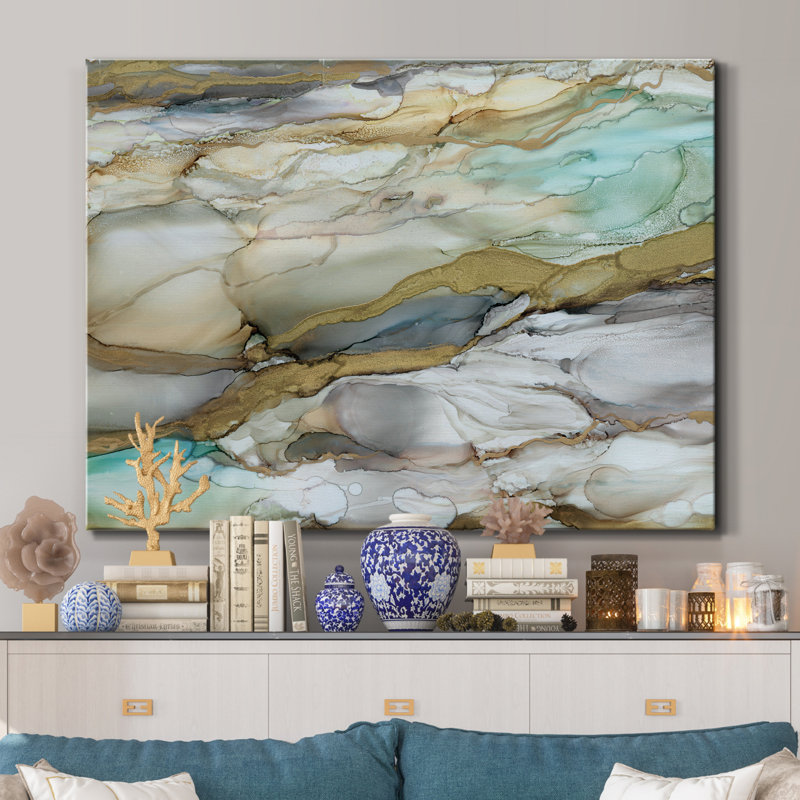 Marbled Glass II - Wrapped Canvas Print, 36" H x 48" W x 1" D