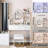 White American Design Dressing : 17" Diameter Touch - Sensitive 3 Color Led Mirror, Full Body Mirror Cabinet And Cushioned Stool With Large Sized Storage Cabinet, Vanity Table Adjustable Brightness