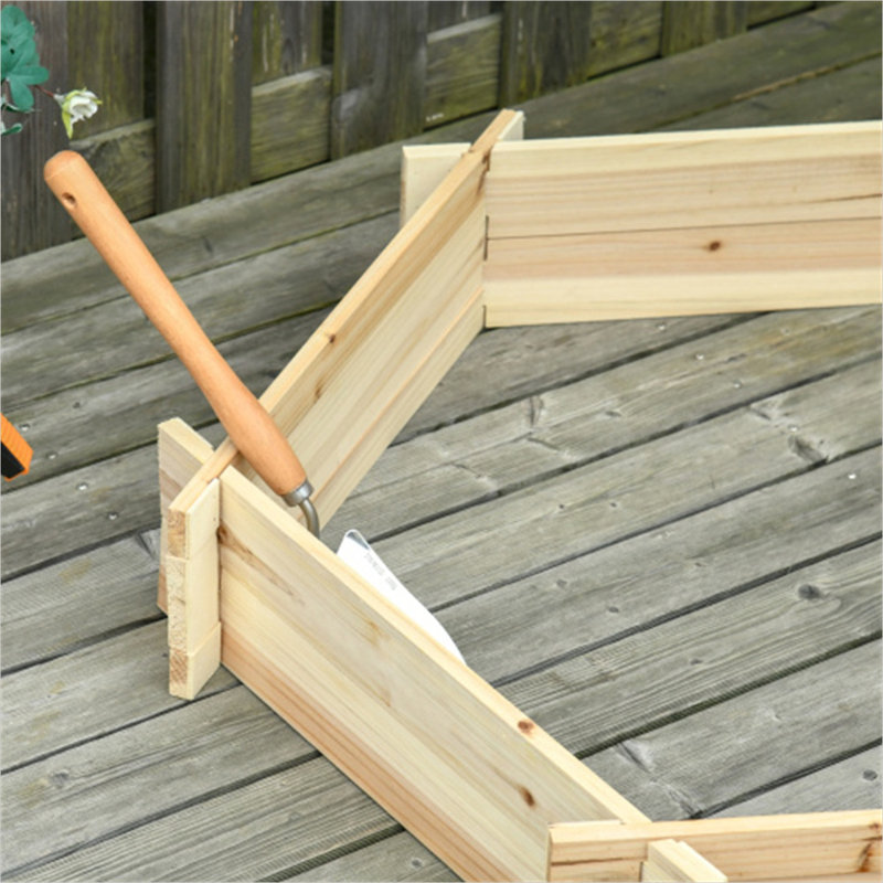 Terrasse et patio de jardin en bois massif naturel, 99 x 91 cm, construction en bois, assemblage sans vis