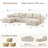 132" Modular Sectional Sofa with Deep Seat, U-Shaped Cloud Couch for Living Room, 4-Seater Compression Boneless Sofa with 2 Ottomans, Flexible Combination Modern Upholstery Sofa, No Assembly Required, Apricot-1797348784