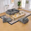 Canapé d'angle modulaire avec tiroirs de rangement, canapé multifonctionnel en forme de L avec base de rangement intégrée et table basse.-557577827-557577854