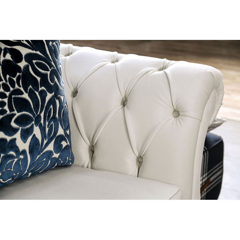 Beiler Upholstered 68'' Loveseat, White 100% Polyester
