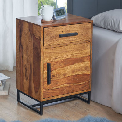 Adhvika 45cm W Iron Bedside Table