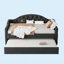 Lit de jour simple capitonné et rembourré avec couchette, canapé-lit en velours avec ports USB et ports de charge de type C, aucun sommier nécessaire-785034110