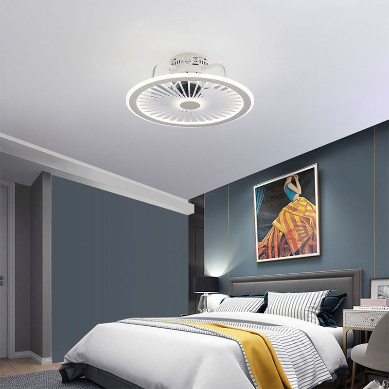 Ventilateur de plafond encastré à DEL à 5 pales de 18 po avec télécommande et ensemble d'éclairage inclus Winona