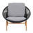 Cyril Outdoor Wicker Papasan Style Lounge Chair, Dark Grey Wicker With Grey Cushion, Set Of 1-143580241