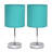 Amandev Simple Designs Mini Basic Table Lamp with Drum Fabric Shade-16393462