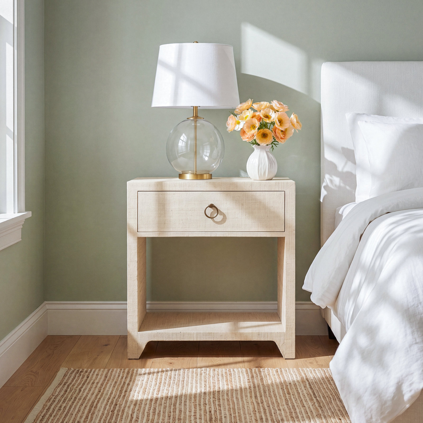 Cleo 1-Drawer Nightstand, Natural