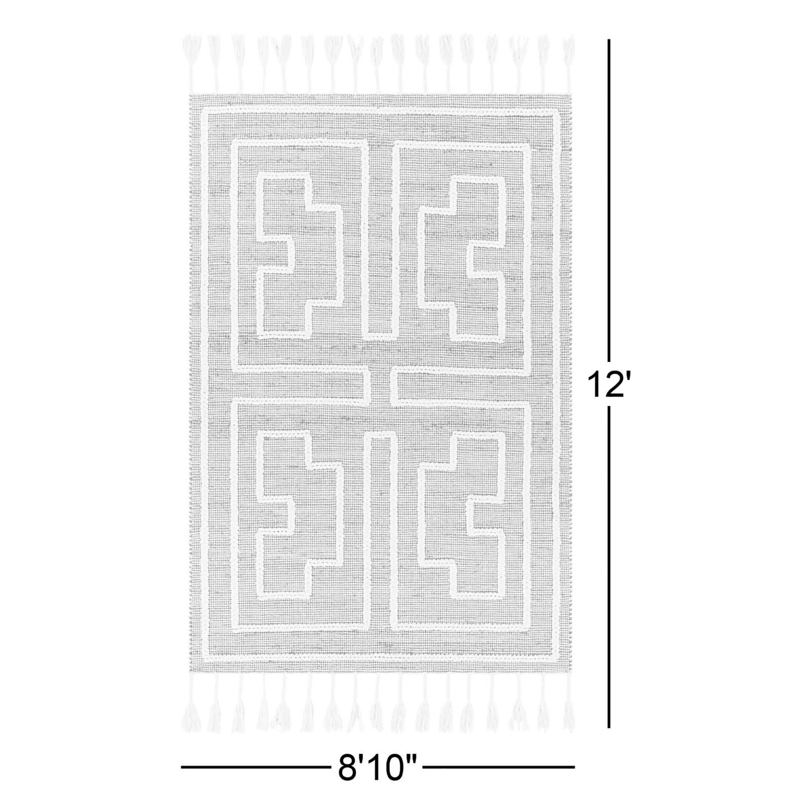 Rodriguez Hand-Woven Geometric Jute Rug, Rectangle 2' x 3'