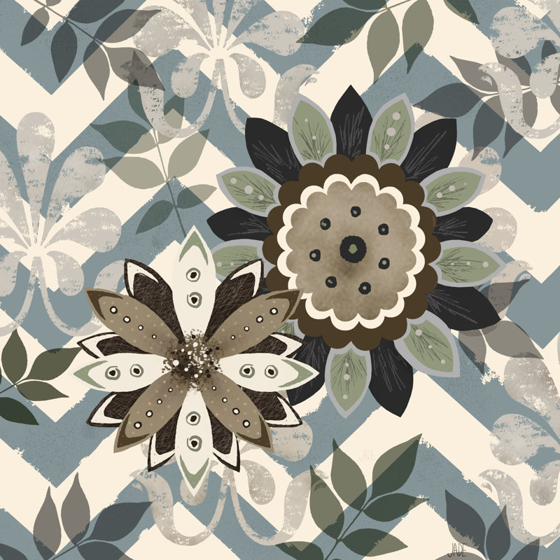 Chambray Rosettes and Finials II by Jade Reynolds - Wrapped Canvas Graphic Art, 51cm H x 51cm W