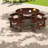 Rustic Patio Dining Set, 8-person Round Table With Wooden Benches, Perfect For Backyard And Garden
