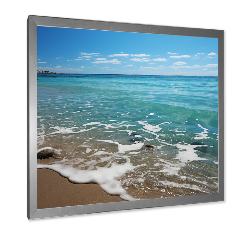 «Ocean Beach Serenity» sur impression sur toile, H 30 po x l 30 po x P 1 po, Cadre simple argenté