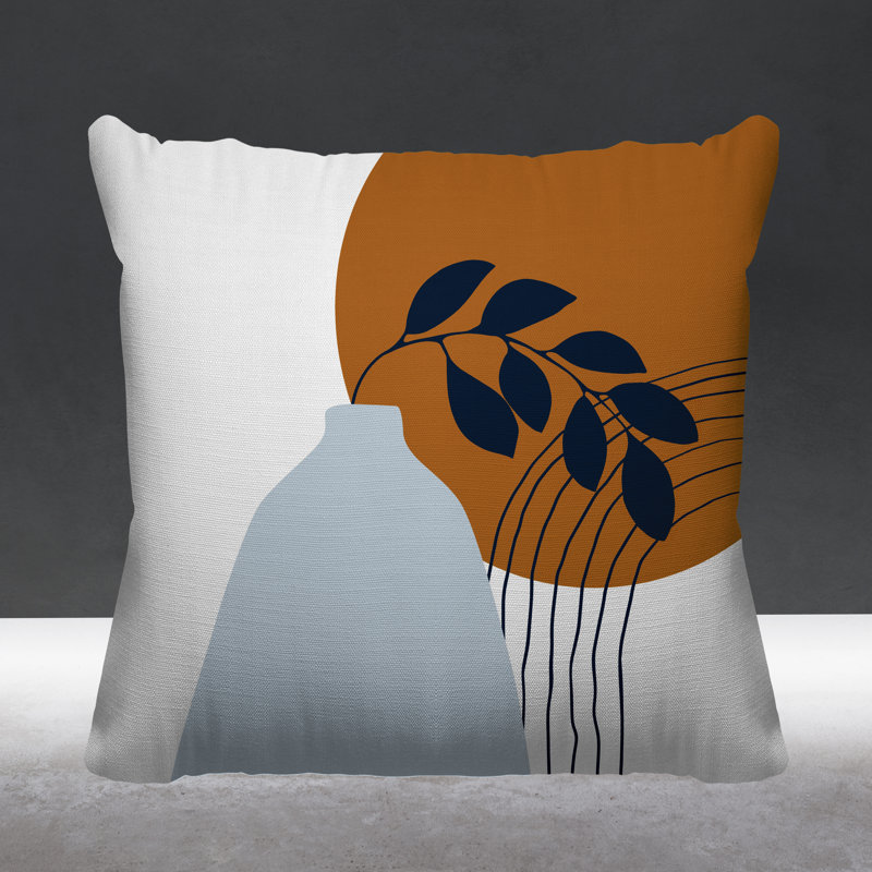 Lupita Outdoor Reversible Throw Pillow, 19H" x 19W", Orange