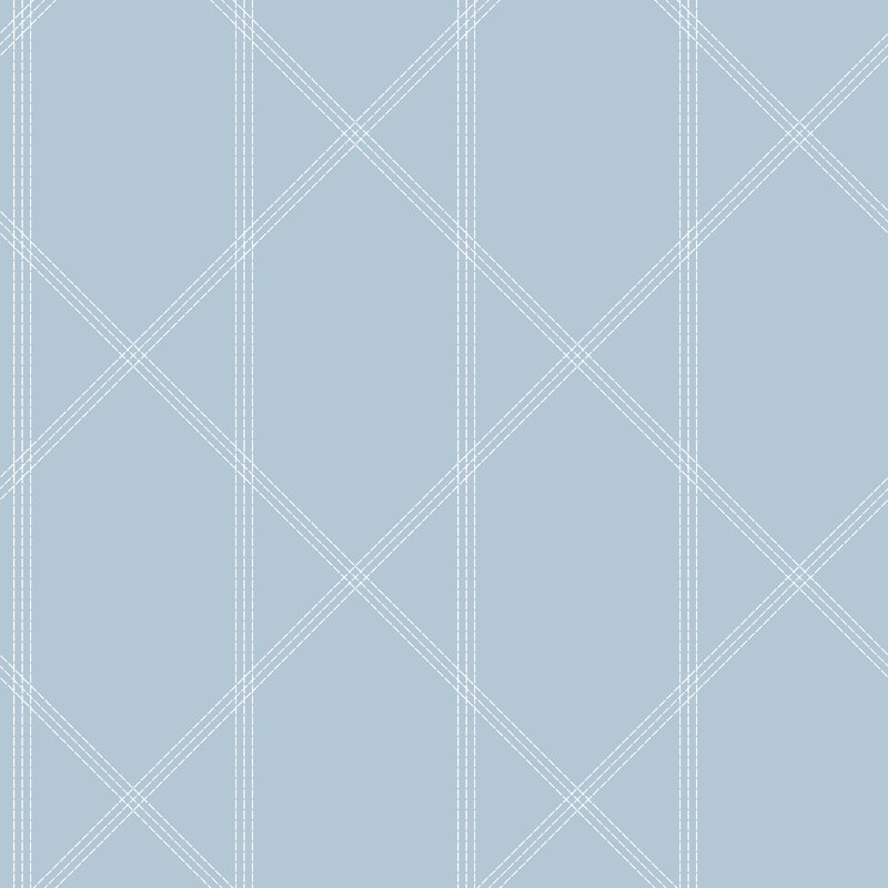 Geometric Wallpaper Double Roll, Light Blue