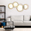 Décoration murale 3D en métal avec motif doré et miroir - salon, art de 42,25 po X 22