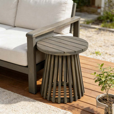 Table d'appoint d'extérieur en bois d'acacia