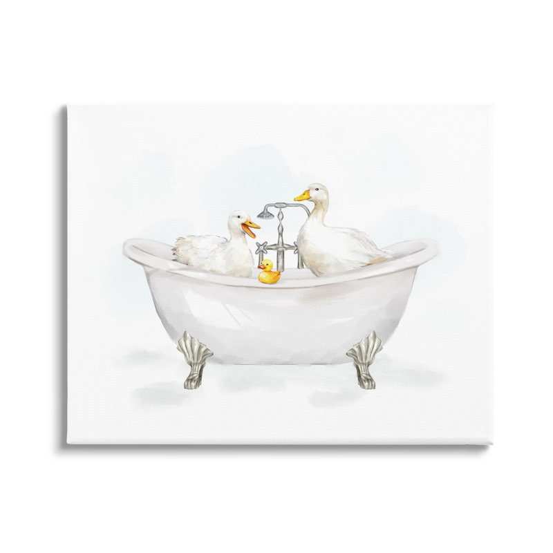 «Trinx Ducks In Bathaign», art mural sur toile par Ziwei Li, H 16 po x l 20 po x P 1,5 po