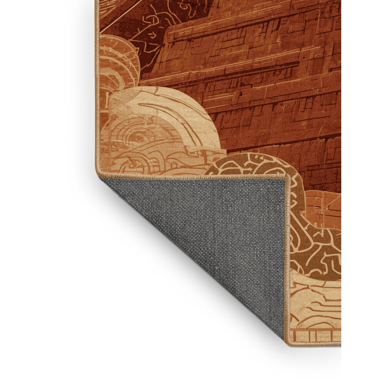 Soft Plush Queanbeyan Chichen Itza Global Inspired Oriental Area Rug in Brown – LightBrown Binding, 7x10