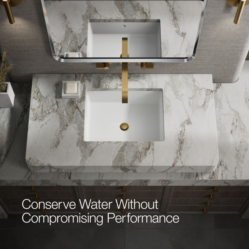 Components Wall-Mount Bathroom Sink Faucet Trim, Vibrant Brushed Moderne Brass