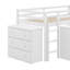 Lit mezzanine simple avec ensemble de tiroirs, tablette et bureau coulissant-726931764