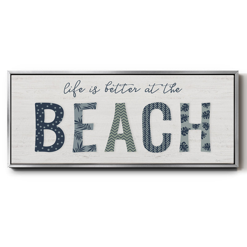 Beach Better - toile encadrée, H 20 po x l 50 po