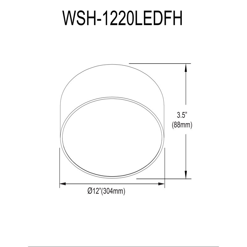 Plafonnier encastré Walsh, Laiton vieilli, 20 W, 3.5" H x 12" W x 12" D