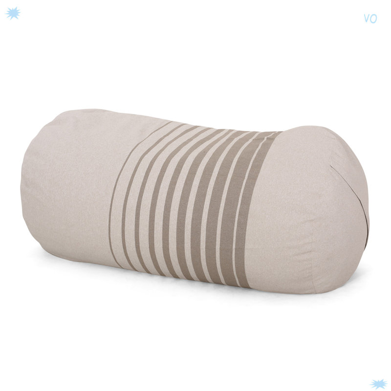 Cylindrical Bean Bag, Tissu, Naturel / tissu crème, H 30,08 po x l 70,08 po x P 49,94 po